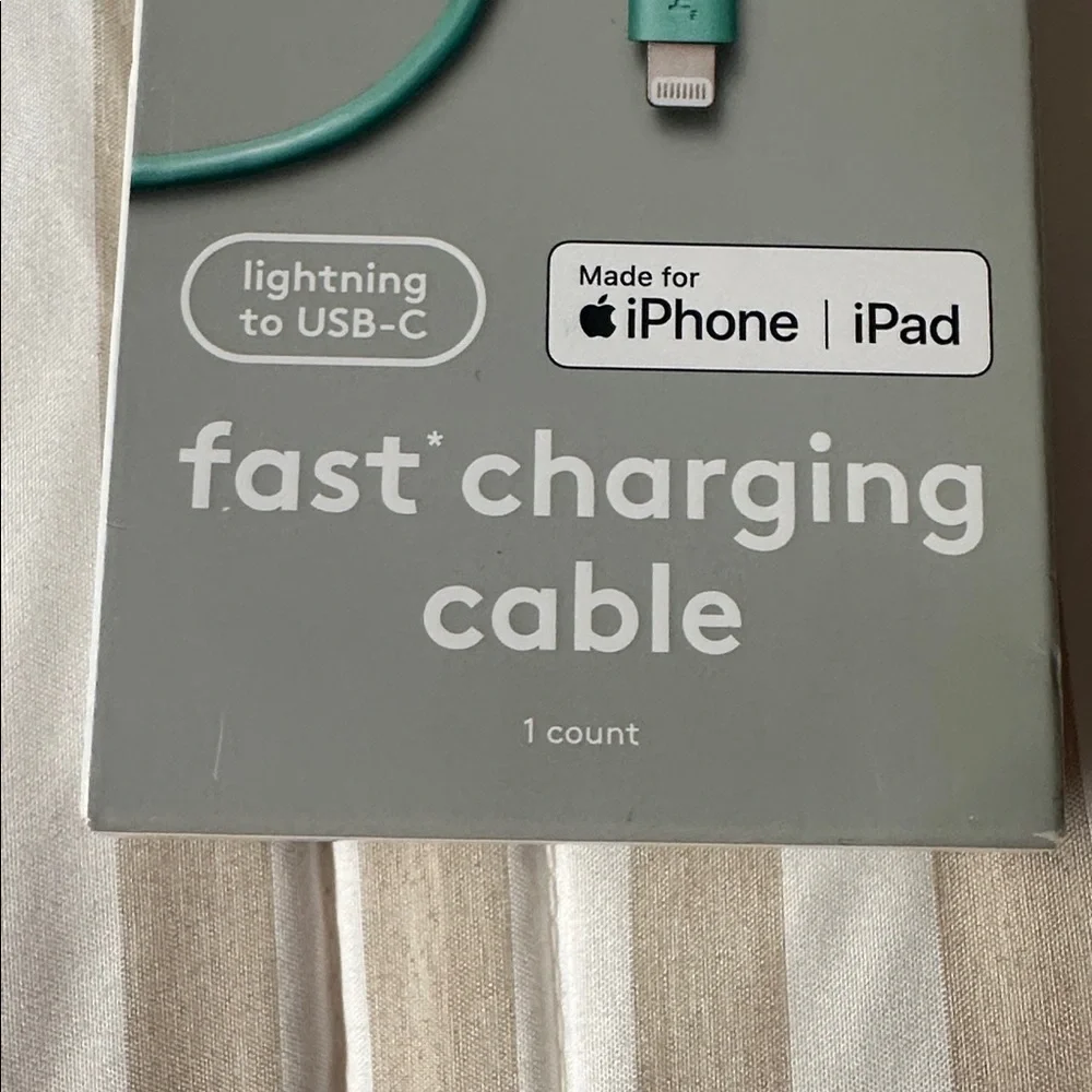 Heyday Teal Fast Charging Cable for iPhone and iPad
